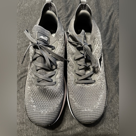 Men’s Avia Slip On w Laces Knit Athletic Sneakers, Gray w Black & White, Sz 11.5 - Picture 4 of 8